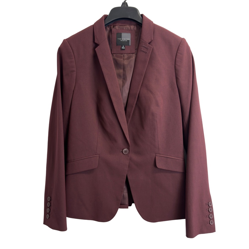 The Limited Collection Burgundy Wine Single Button Blazer Jacket Womens 10